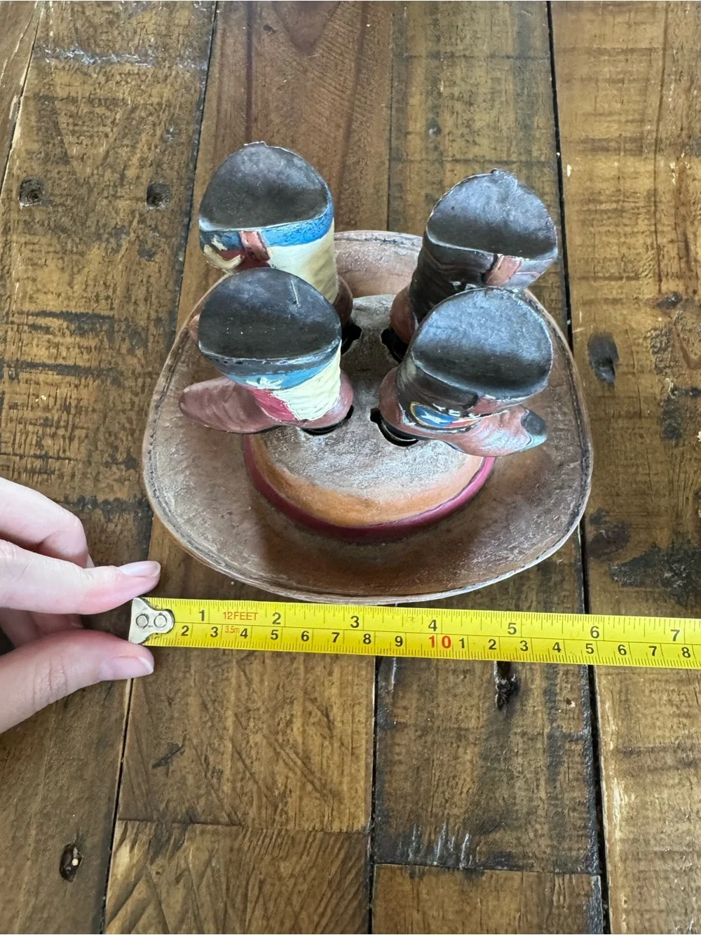 Texas Cowboy Boot Cheese Spreader Set w/ Cowboy Hat Holder Western Decor
